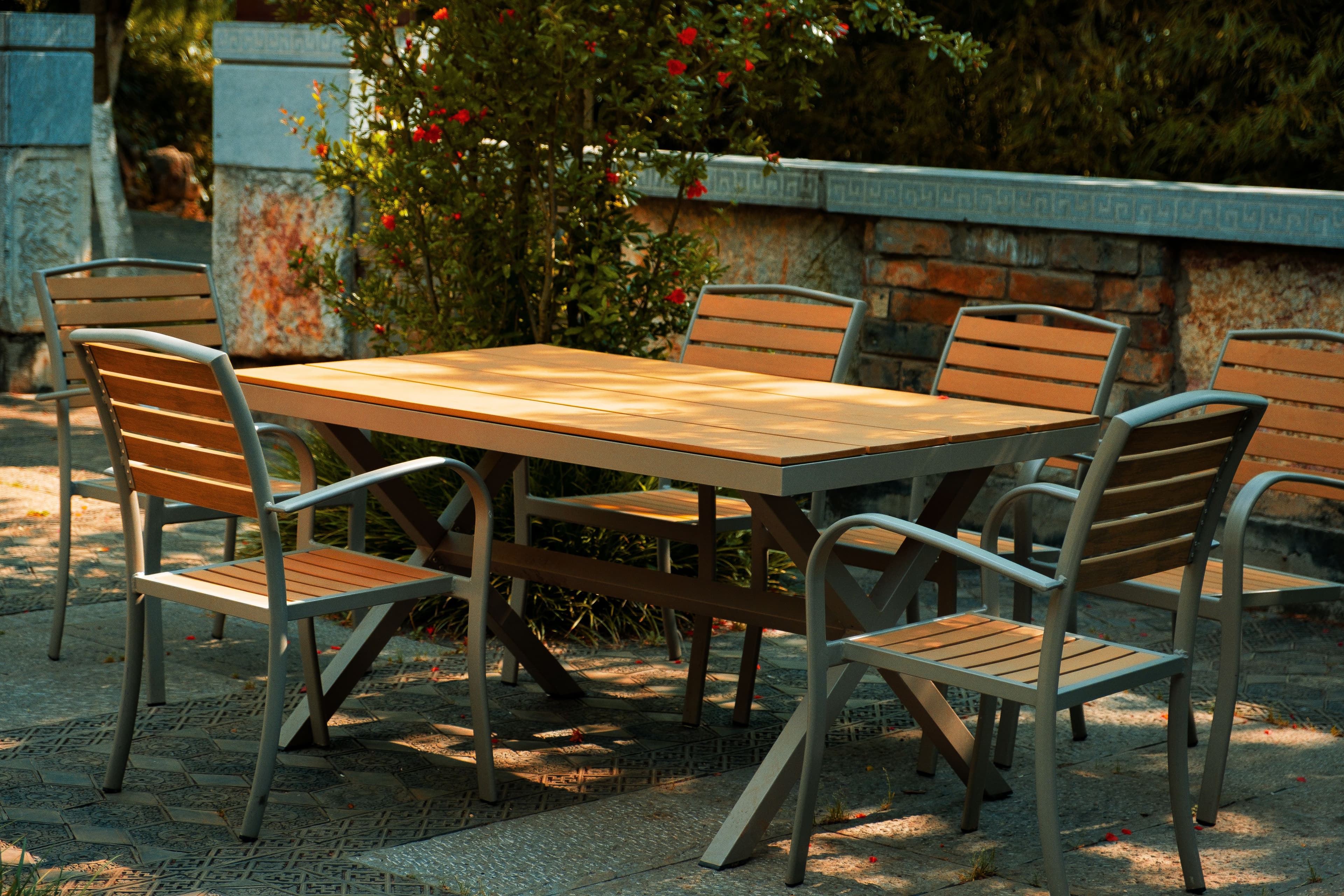 Teak outdoor dining setting